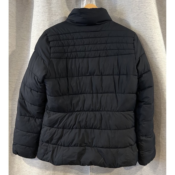 HOLLISTER Hooded Sherpa Lined Puffer Jacket Coat Black Large‎ - Picture 3 of 6